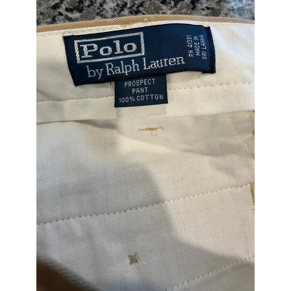 Polo Ralph Lauren Mens Prospect Pant Tan Khaki Cotton Chino Sz 36 Preppy Dadcore